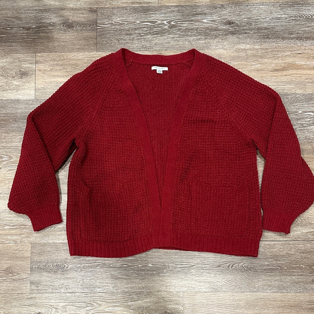 American Eagle Outfitters Deep Red Cardigan
